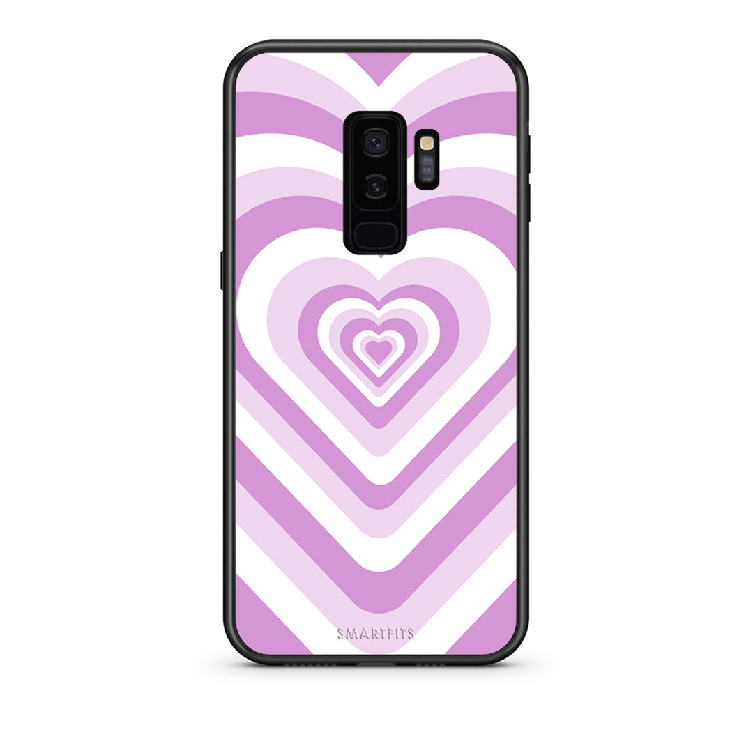 samsung s9 plus Lilac Hearts θήκη από τη Smartfits με σχέδιο στο πίσω μέρος και μαύρο περίβλημα | Smartphone case with colorful back and black bezels by Smartfits