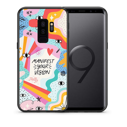 Θήκη Samsung S9 Plus Manifest Your Vision από τη Smartfits με σχέδιο στο πίσω μέρος και μαύρο περίβλημα | Samsung S9 Plus Manifest Your Vision case with colorful back and black bezels