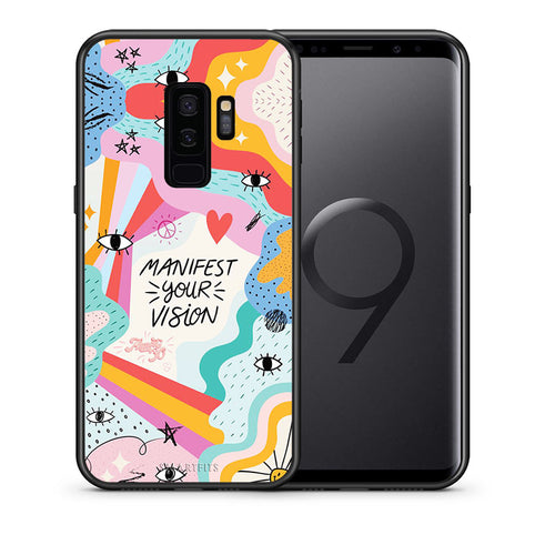 Θήκη Samsung S9 Plus Manifest Your Vision από τη Smartfits με σχέδιο στο πίσω μέρος και μαύρο περίβλημα | Samsung S9 Plus Manifest Your Vision case with colorful back and black bezels