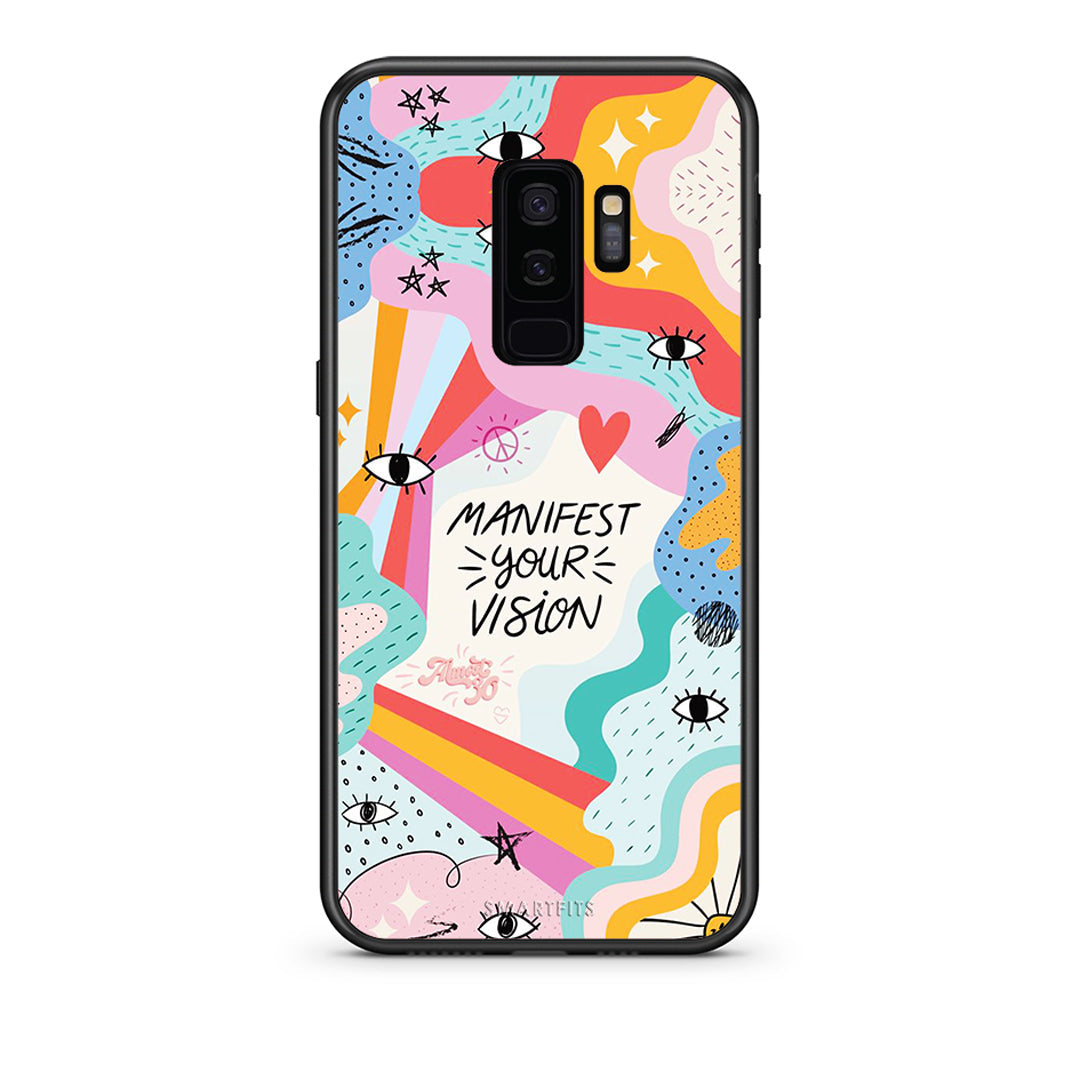 samsung s9 plus Manifest Your Vision θήκη από τη Smartfits με σχέδιο στο πίσω μέρος και μαύρο περίβλημα | Smartphone case with colorful back and black bezels by Smartfits