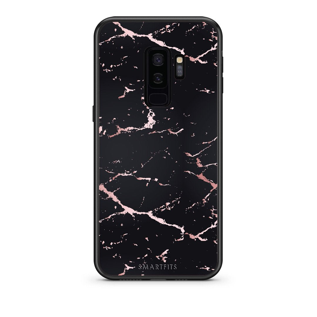 4 - samsung galaxy s9 plus Black Rosegold Marble case, cover, bumper