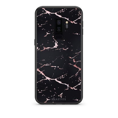 4 - samsung galaxy s9 plus Black Rosegold Marble case, cover, bumper