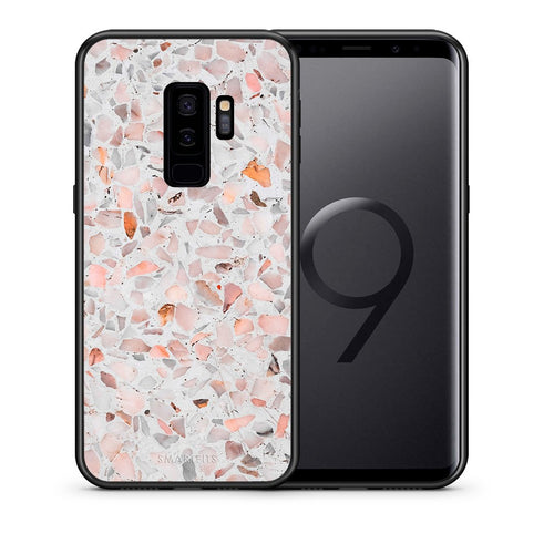 Θήκη Samsung S9 Plus Marble Terrazzo από τη Smartfits με σχέδιο στο πίσω μέρος και μαύρο περίβλημα | Samsung S9 Plus Marble Terrazzo case with colorful back and black bezels
