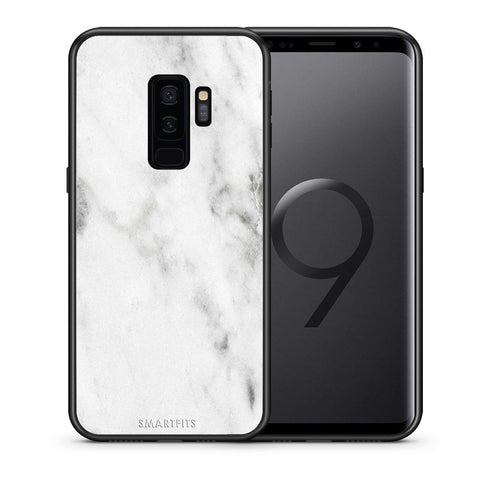 Θήκη Samsung S9 Plus White Marble από τη Smartfits με σχέδιο στο πίσω μέρος και μαύρο περίβλημα | Samsung S9 Plus White Marble case with colorful back and black bezels