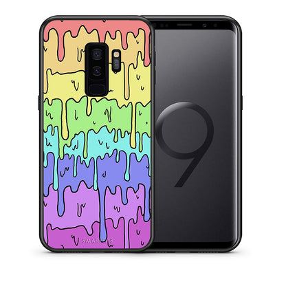 Θήκη Samsung S9 Plus Melting Rainbow από τη Smartfits με σχέδιο στο πίσω μέρος και μαύρο περίβλημα | Samsung S9 Plus Melting Rainbow case with colorful back and black bezels