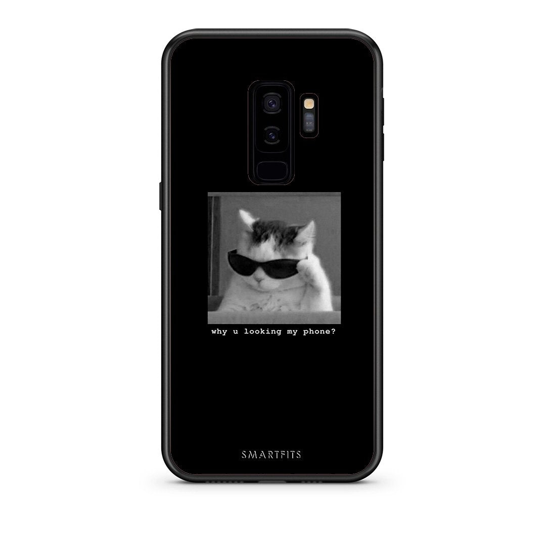 samsung s9 plus Meme Cat θήκη από τη Smartfits με σχέδιο στο πίσω μέρος και μαύρο περίβλημα | Smartphone case with colorful back and black bezels by Smartfits