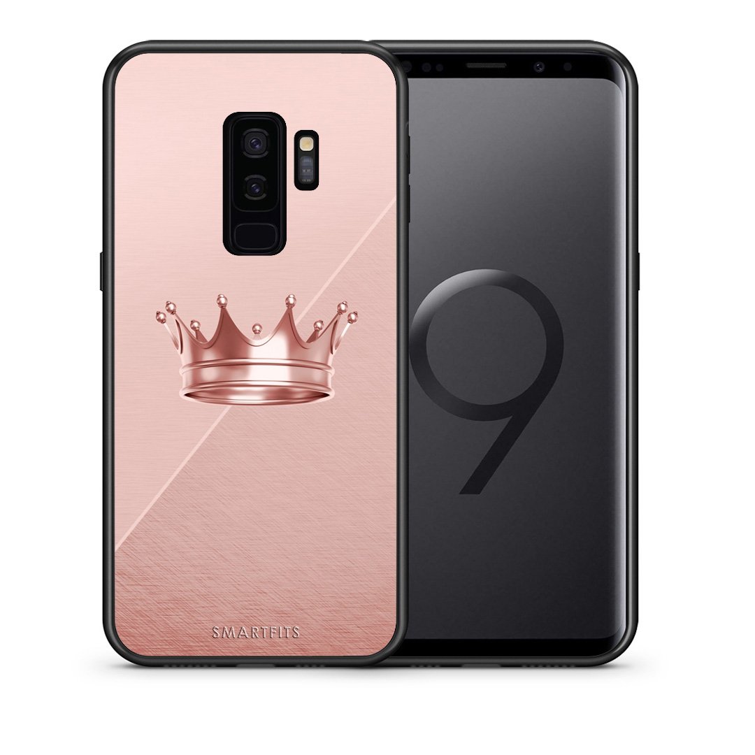 Θήκη Samsung S9 Plus Crown Minimal από τη Smartfits με σχέδιο στο πίσω μέρος και μαύρο περίβλημα | Samsung S9 Plus Crown Minimal case with colorful back and black bezels