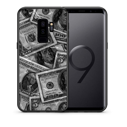 Θήκη Samsung S9 Plus Money Dollars από τη Smartfits με σχέδιο στο πίσω μέρος και μαύρο περίβλημα | Samsung S9 Plus Money Dollars case with colorful back and black bezels