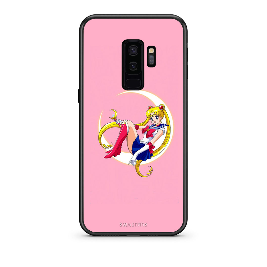 samsung s9 plus Moon Girl θήκη από τη Smartfits με σχέδιο στο πίσω μέρος και μαύρο περίβλημα | Smartphone case with colorful back and black bezels by Smartfits