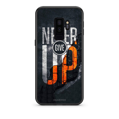 samsung s9 plus Never Give Up Θήκη Αγίου Βαλεντίνου από τη Smartfits με σχέδιο στο πίσω μέρος και μαύρο περίβλημα | Smartphone case with colorful back and black bezels by Smartfits