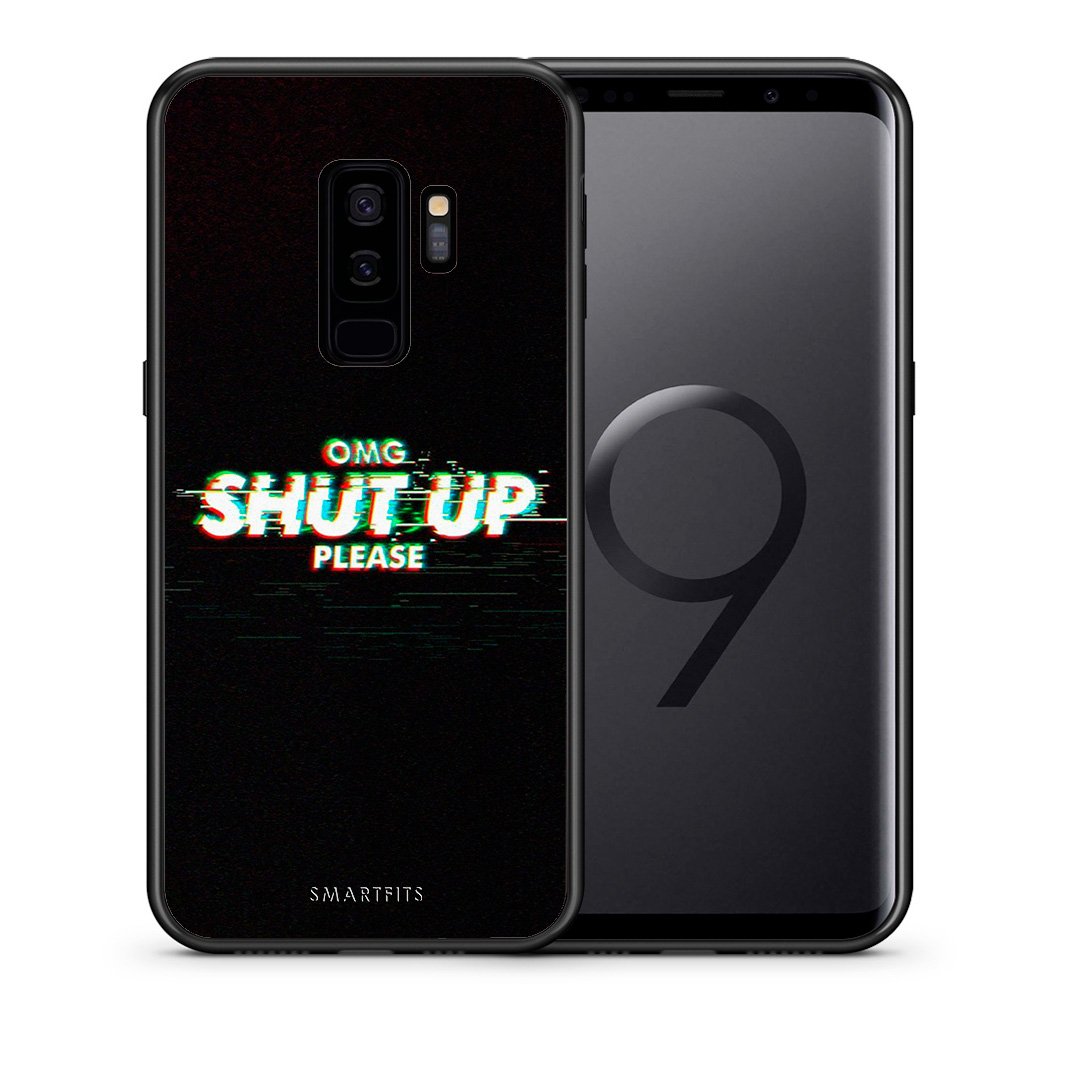Θήκη Samsung S9 Plus OMG ShutUp από τη Smartfits με σχέδιο στο πίσω μέρος και μαύρο περίβλημα | Samsung S9 Plus OMG ShutUp case with colorful back and black bezels