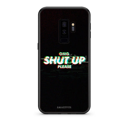 samsung s9 plus OMG ShutUp θήκη από τη Smartfits με σχέδιο στο πίσω μέρος και μαύρο περίβλημα | Smartphone case with colorful back and black bezels by Smartfits