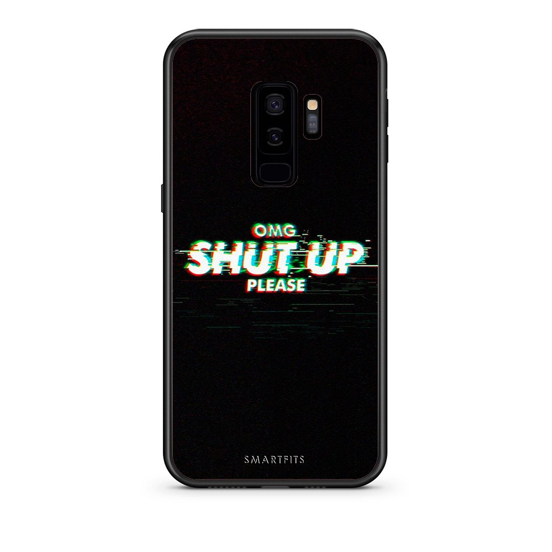 samsung s9 plus OMG ShutUp θήκη από τη Smartfits με σχέδιο στο πίσω μέρος και μαύρο περίβλημα | Smartphone case with colorful back and black bezels by Smartfits