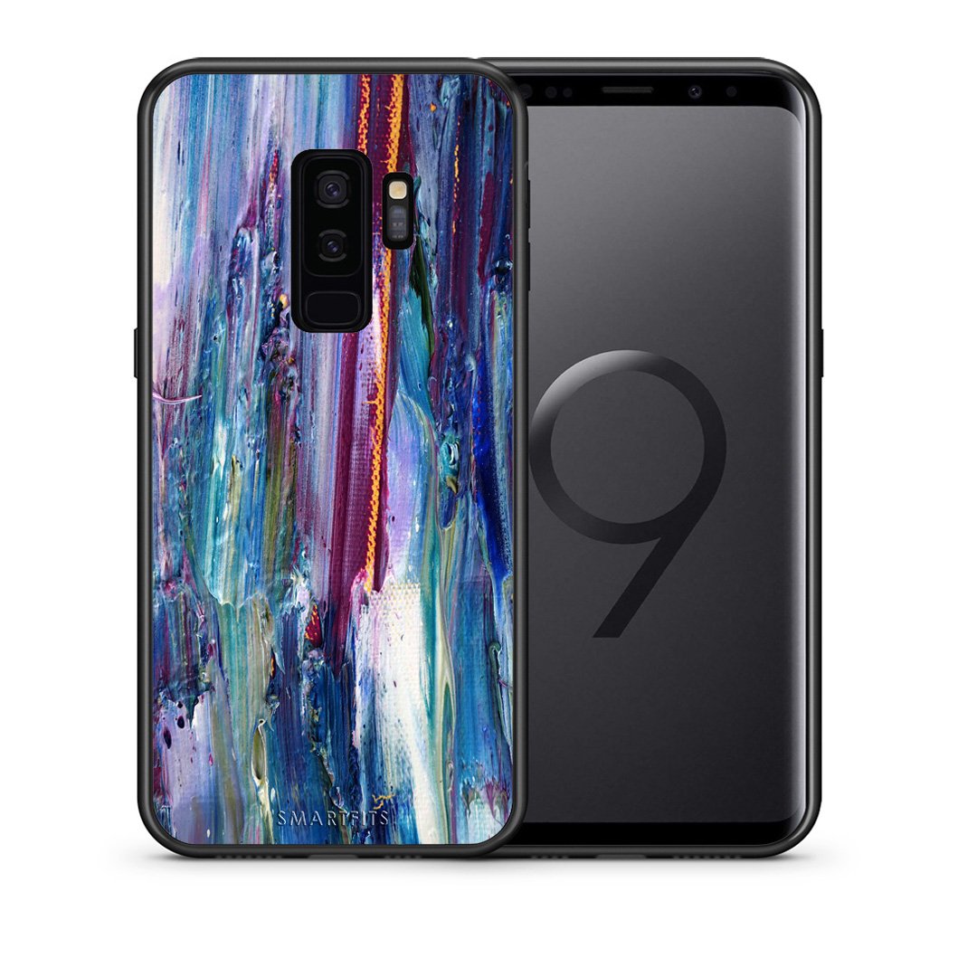 Θήκη Samsung S9 Plus Winter Paint από τη Smartfits με σχέδιο στο πίσω μέρος και μαύρο περίβλημα | Samsung S9 Plus Winter Paint case with colorful back and black bezels