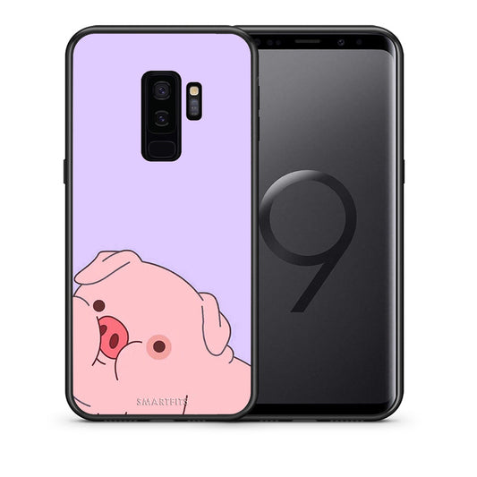 Θήκη Αγίου Βαλεντίνου Samsung S9 Plus Pig Love 2 από τη Smartfits με σχέδιο στο πίσω μέρος και μαύρο περίβλημα | Samsung S9 Plus Pig Love 2 case with colorful back and black bezels