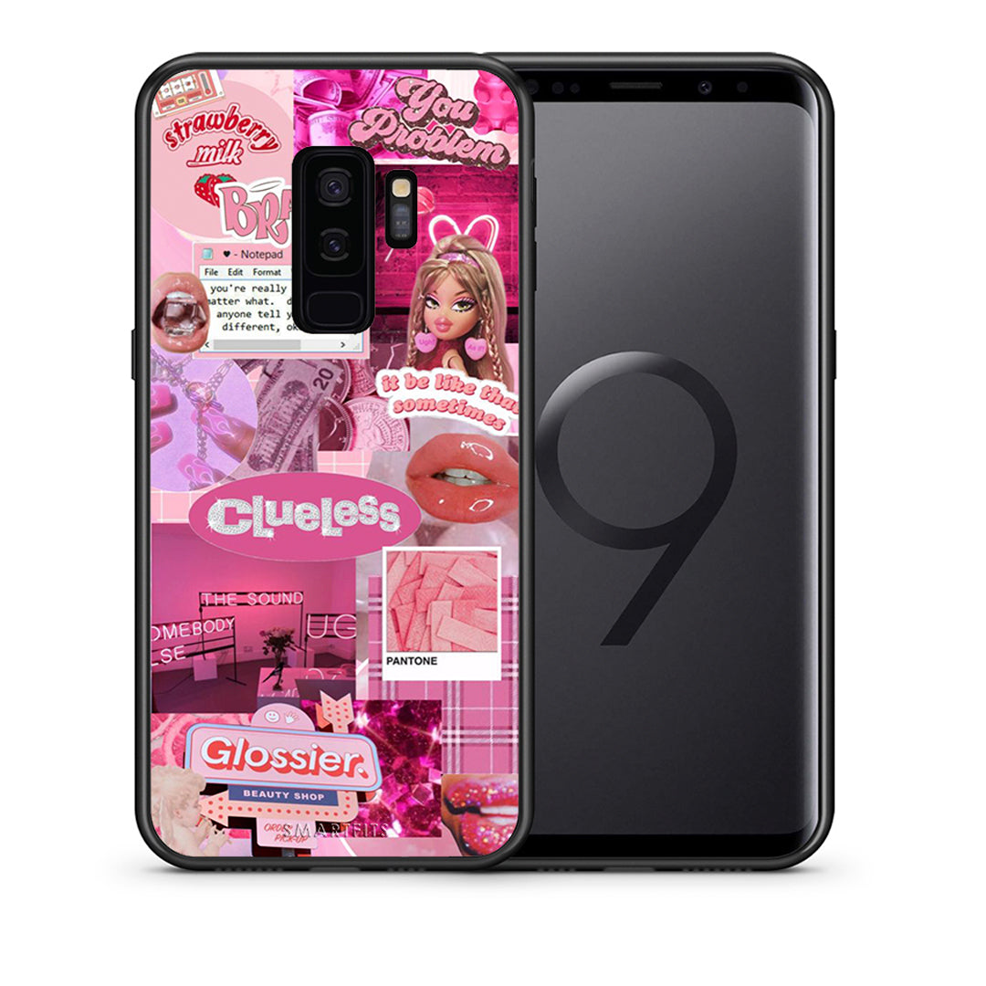 Θήκη Αγίου Βαλεντίνου Samsung S9 Plus Pink Love από τη Smartfits με σχέδιο στο πίσω μέρος και μαύρο περίβλημα | Samsung S9 Plus Pink Love case with colorful back and black bezels