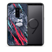 Thumbnail for Θήκη Samsung S9 Plus Lion Designer PopArt από τη Smartfits με σχέδιο στο πίσω μέρος και μαύρο περίβλημα | Samsung S9 Plus Lion Designer PopArt case with colorful back and black bezels