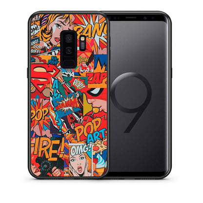 Θήκη Samsung S9 Plus PopArt OMG από τη Smartfits με σχέδιο στο πίσω μέρος και μαύρο περίβλημα | Samsung S9 Plus PopArt OMG case with colorful back and black bezels