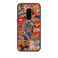 Thumbnail for samsung s9 plus PopArt OMG θήκη από τη Smartfits με σχέδιο στο πίσω μέρος και μαύρο περίβλημα | Smartphone case with colorful back and black bezels by Smartfits