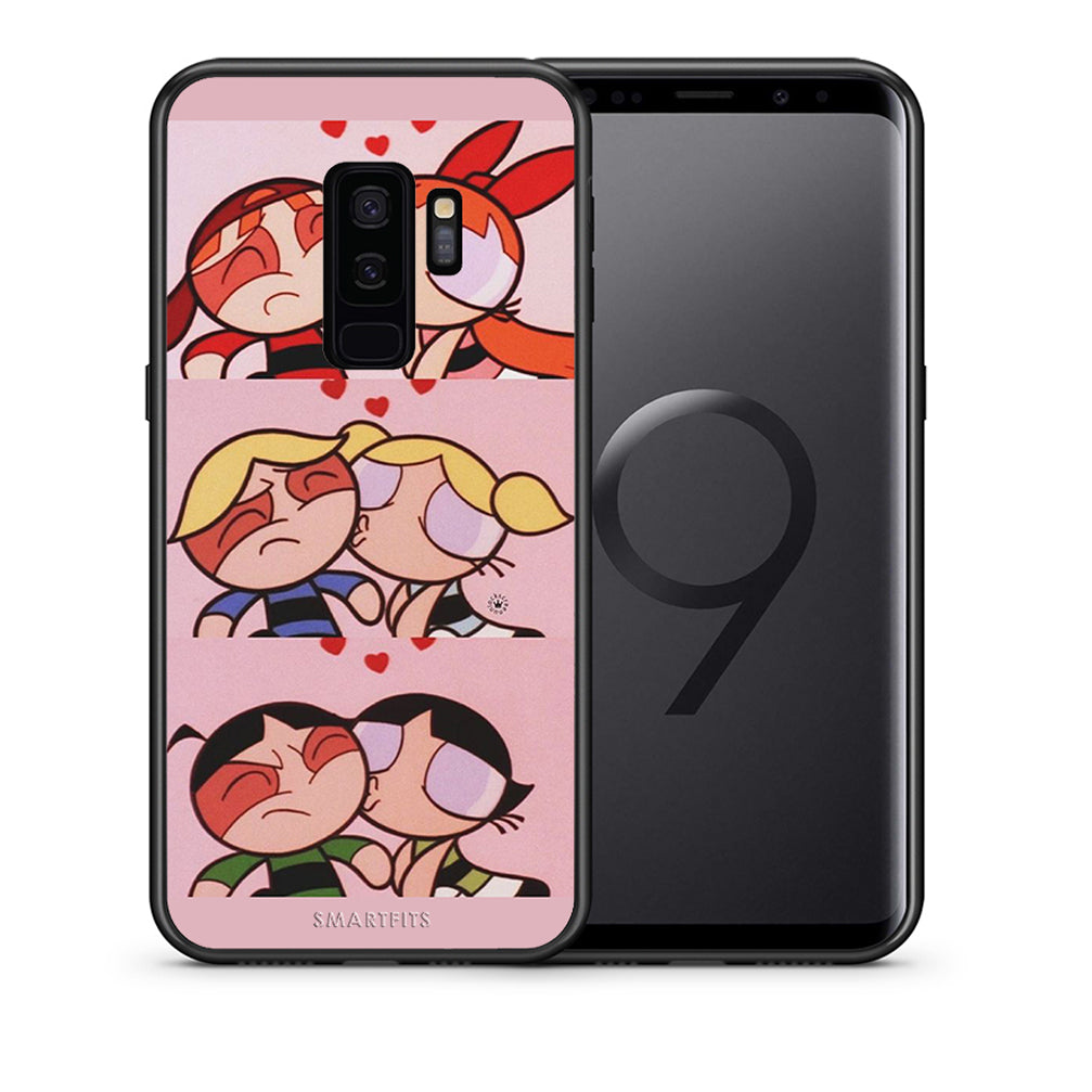 Θήκη Αγίου Βαλεντίνου Samsung S9 Plus Puff Love από τη Smartfits με σχέδιο στο πίσω μέρος και μαύρο περίβλημα | Samsung S9 Plus Puff Love case with colorful back and black bezels