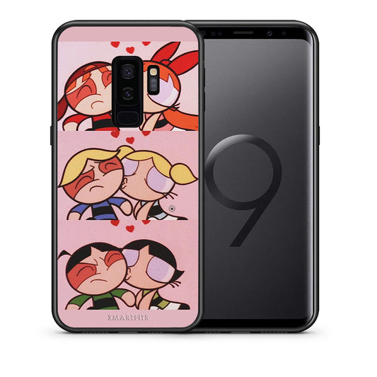 Θήκη Αγίου Βαλεντίνου Samsung S9 Plus Puff Love από τη Smartfits με σχέδιο στο πίσω μέρος και μαύρο περίβλημα | Samsung S9 Plus Puff Love case with colorful back and black bezels
