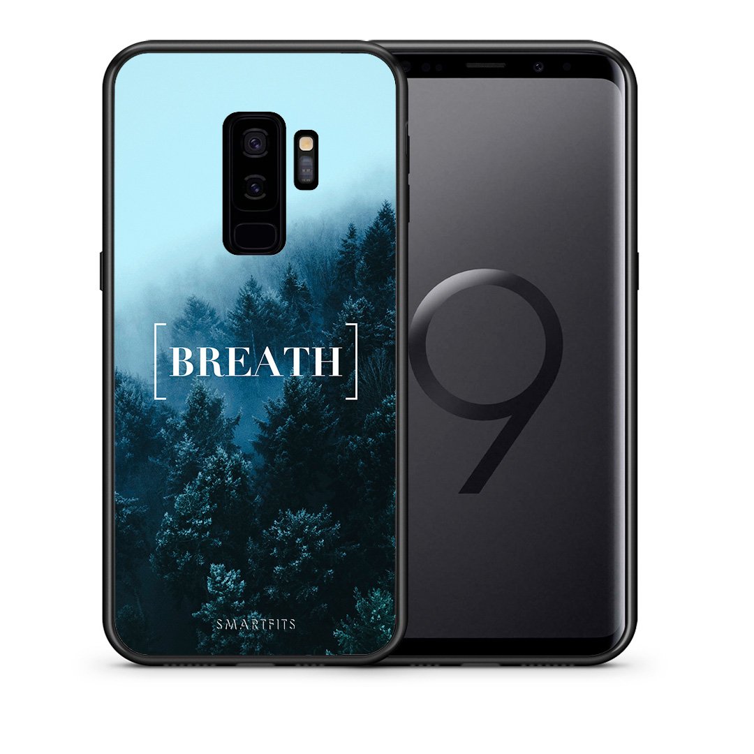 Θήκη Samsung S9 Plus Breath Quote από τη Smartfits με σχέδιο στο πίσω μέρος και μαύρο περίβλημα | Samsung S9 Plus Breath Quote case with colorful back and black bezels