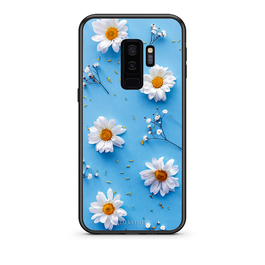 samsung s9 plus Real Daisies θήκη από τη Smartfits με σχέδιο στο πίσω μέρος και μαύρο περίβλημα | Smartphone case with colorful back and black bezels by Smartfits