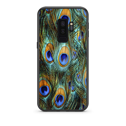 samsung s9 plus Real Peacock Feathers θήκη από τη Smartfits με σχέδιο στο πίσω μέρος και μαύρο περίβλημα | Smartphone case with colorful back and black bezels by Smartfits