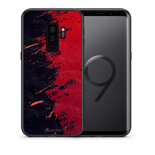 Θήκη Αγίου Βαλεντίνου Samsung S9 Plus Red Paint από τη Smartfits με σχέδιο στο πίσω μέρος και μαύρο περίβλημα | Samsung S9 Plus Red Paint case with colorful back and black bezels