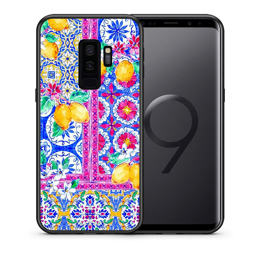 Θήκη Samsung S9 Plus Retro Spring από τη Smartfits με σχέδιο στο πίσω μέρος και μαύρο περίβλημα | Samsung S9 Plus Retro Spring case with colorful back and black bezels