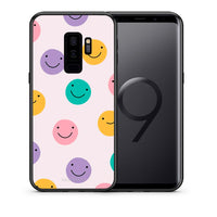 Thumbnail for Θήκη Samsung S9 Plus Smiley Faces από τη Smartfits με σχέδιο στο πίσω μέρος και μαύρο περίβλημα | Samsung S9 Plus Smiley Faces case with colorful back and black bezels