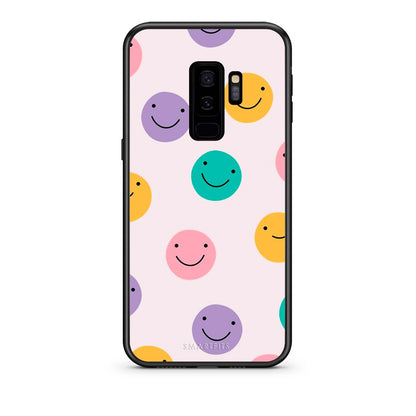 samsung s9 plus Smiley Faces θήκη από τη Smartfits με σχέδιο στο πίσω μέρος και μαύρο περίβλημα | Smartphone case with colorful back and black bezels by Smartfits