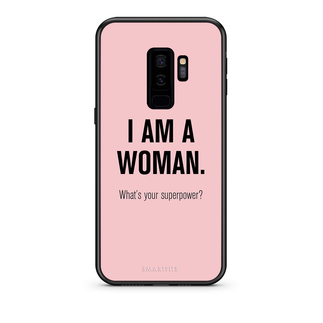 samsung s9 plus Superpower Woman θήκη από τη Smartfits με σχέδιο στο πίσω μέρος και μαύρο περίβλημα | Smartphone case with colorful back and black bezels by Smartfits