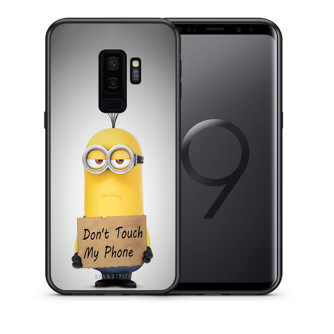 Θήκη Samsung S9 Plus Minion Text από τη Smartfits με σχέδιο στο πίσω μέρος και μαύρο περίβλημα | Samsung S9 Plus Minion Text case with colorful back and black bezels