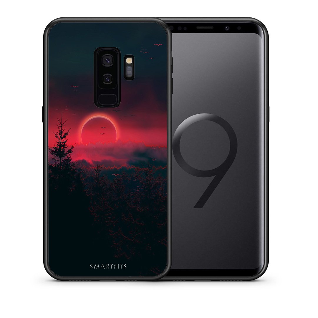 Θήκη Samsung S9 Plus Sunset Tropic από τη Smartfits με σχέδιο στο πίσω μέρος και μαύρο περίβλημα | Samsung S9 Plus Sunset Tropic case with colorful back and black bezels