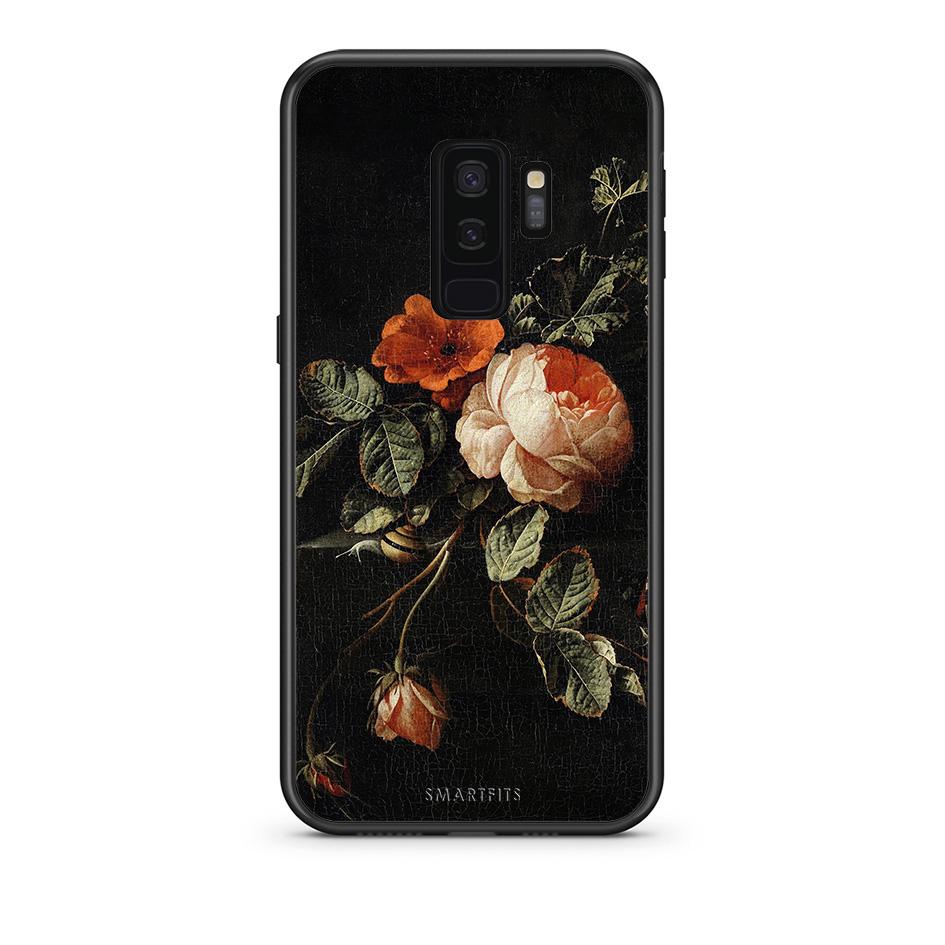samsung s9 plus Vintage Roses θήκη από τη Smartfits με σχέδιο στο πίσω μέρος και μαύρο περίβλημα | Smartphone case with colorful back and black bezels by Smartfits