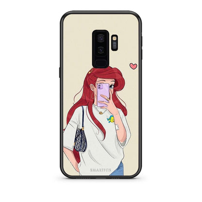 samsung s9 plus Walking Mermaid Θήκη από τη Smartfits με σχέδιο στο πίσω μέρος και μαύρο περίβλημα | Smartphone case with colorful back and black bezels by Smartfits