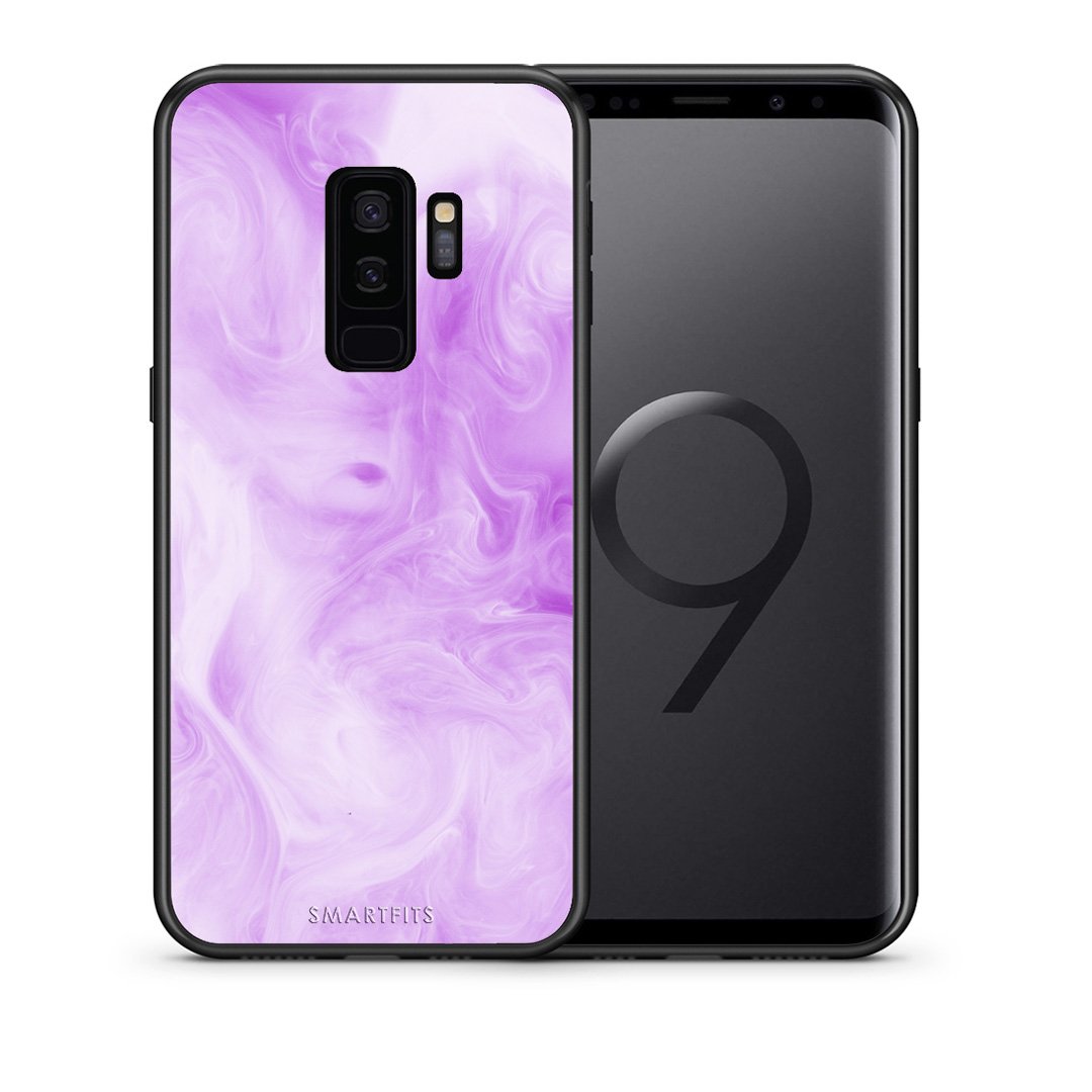 Θήκη Samsung S9 Plus Lavender Watercolor από τη Smartfits με σχέδιο στο πίσω μέρος και μαύρο περίβλημα | Samsung S9 Plus Lavender Watercolor case with colorful back and black bezels