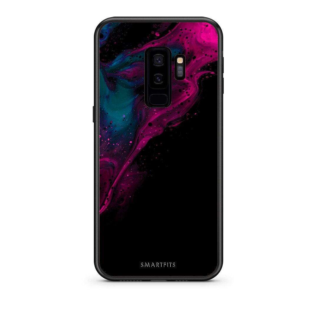 4 - samsung s9 plus Pink Black Watercolor case, cover, bumper