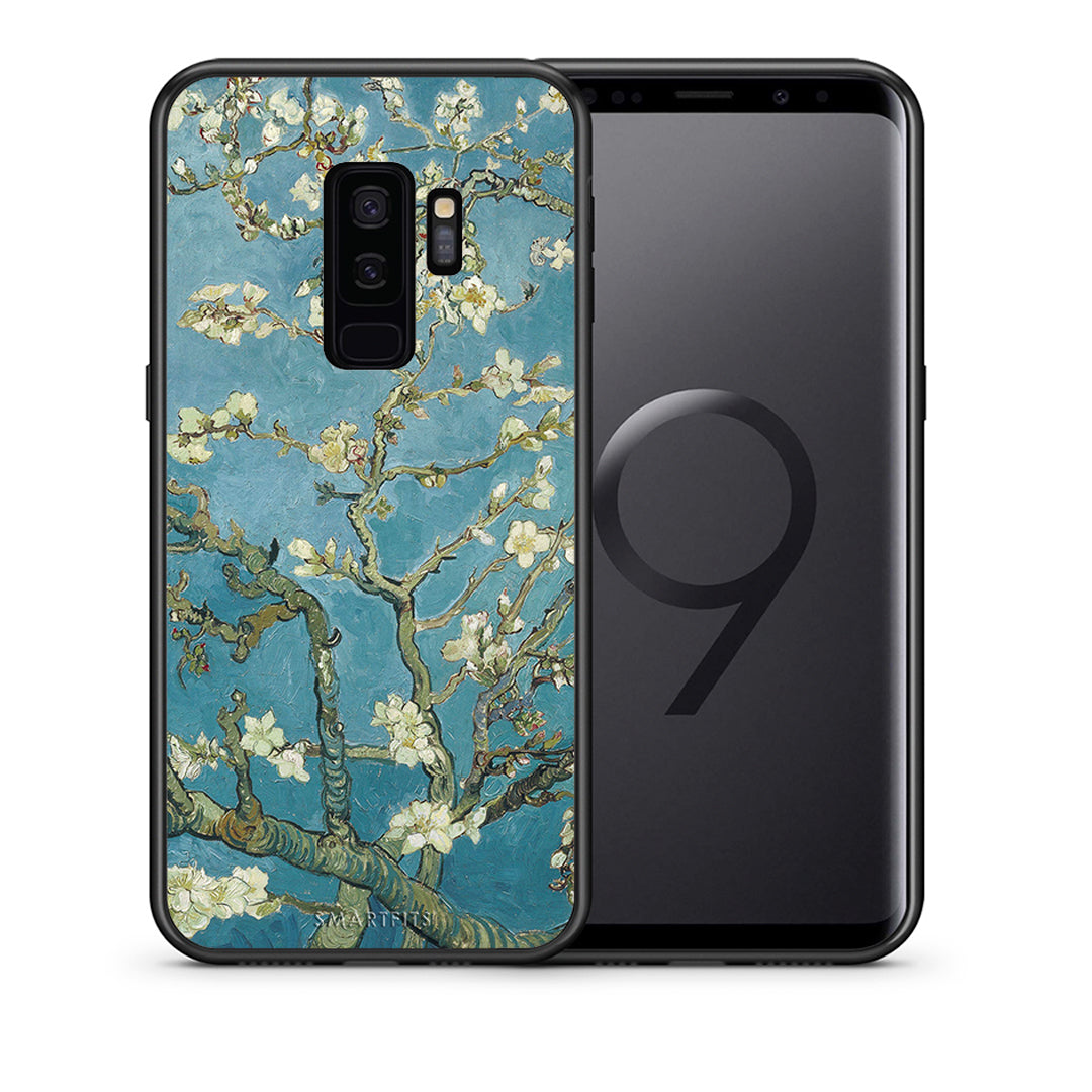 Θήκη Samsung S9 Plus White Blossoms από τη Smartfits με σχέδιο στο πίσω μέρος και μαύρο περίβλημα | Samsung S9 Plus White Blossoms case with colorful back and black bezels