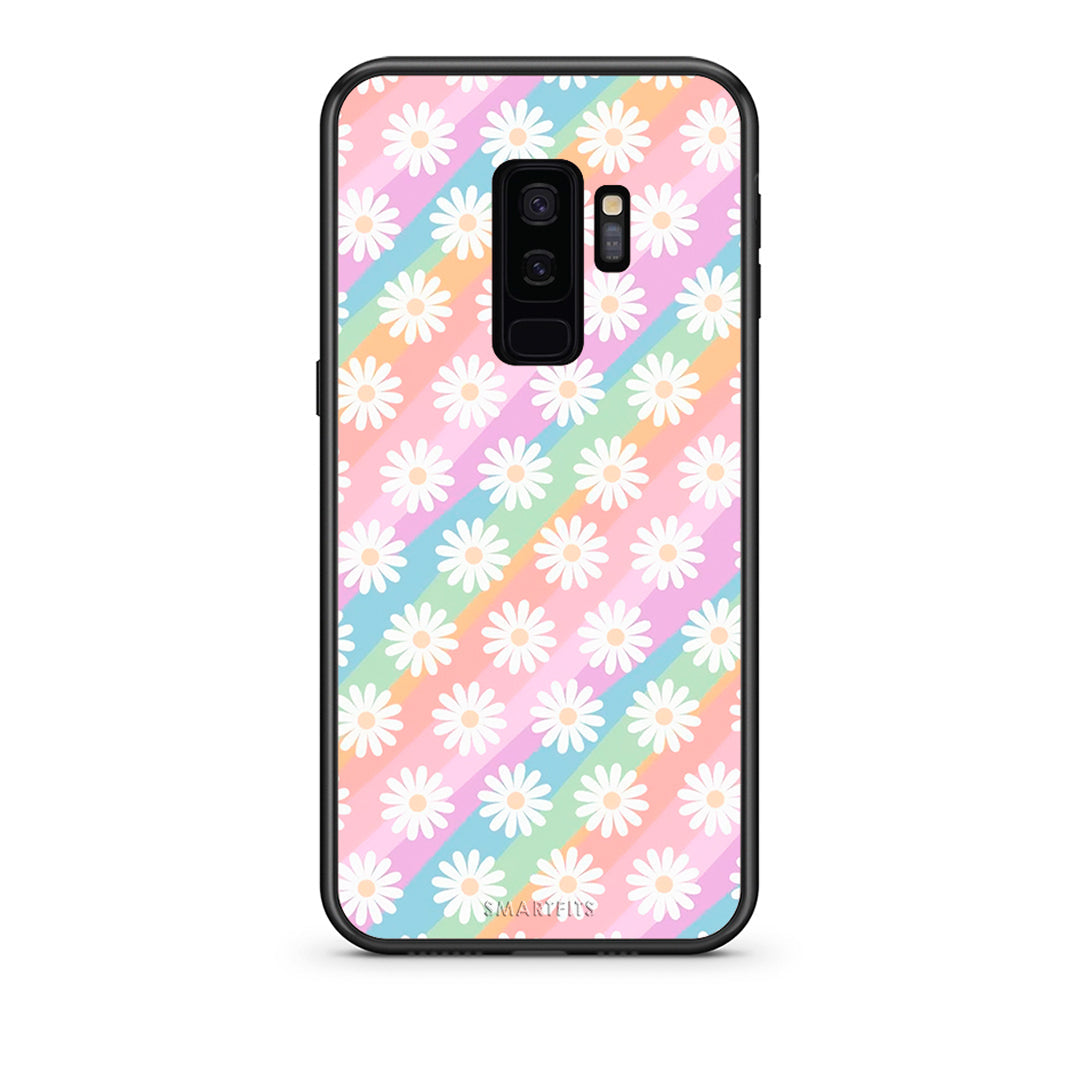 samsung s9 plus White Daisies θήκη από τη Smartfits με σχέδιο στο πίσω μέρος και μαύρο περίβλημα | Smartphone case with colorful back and black bezels by Smartfits