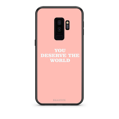 samsung s9 plus You Deserve The World Θήκη Αγίου Βαλεντίνου από τη Smartfits με σχέδιο στο πίσω μέρος και μαύρο περίβλημα | Smartphone case with colorful back and black bezels by Smartfits