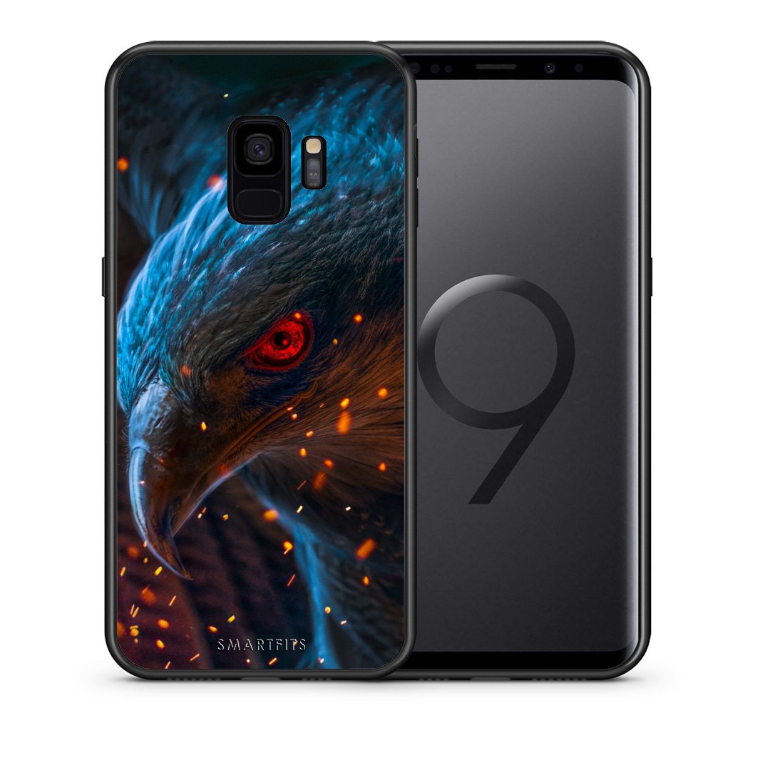 Θήκη Samsung S9 Eagle PopArt από τη Smartfits με σχέδιο στο πίσω μέρος και μαύρο περίβλημα | Samsung S9 Eagle PopArt case with colorful back and black bezels