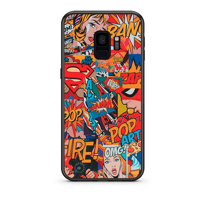 samsung s9 PopArt OMG θήκη από τη Smartfits με σχέδιο στο πίσω μέρος και μαύρο περίβλημα | Smartphone case with colorful back and black bezels by Smartfits