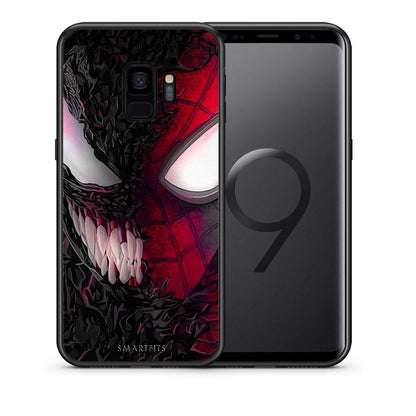 Θήκη Samsung S9 SpiderVenom PopArt από τη Smartfits με σχέδιο στο πίσω μέρος και μαύρο περίβλημα | Samsung S9 SpiderVenom PopArt case with colorful back and black bezels
