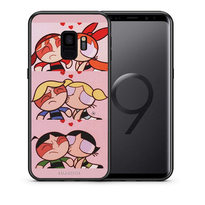 Θήκη Αγίου Βαλεντίνου Samsung S9 Puff Love από τη Smartfits με σχέδιο στο πίσω μέρος και μαύρο περίβλημα | Samsung S9 Puff Love case with colorful back and black bezels