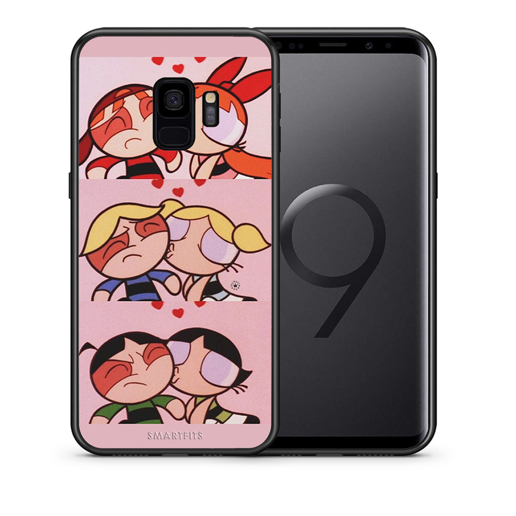 Θήκη Αγίου Βαλεντίνου Samsung S9 Puff Love από τη Smartfits με σχέδιο στο πίσω μέρος και μαύρο περίβλημα | Samsung S9 Puff Love case with colorful back and black bezels