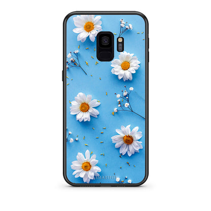 samsung s9 Real Daisies θήκη από τη Smartfits με σχέδιο στο πίσω μέρος και μαύρο περίβλημα | Smartphone case with colorful back and black bezels by Smartfits