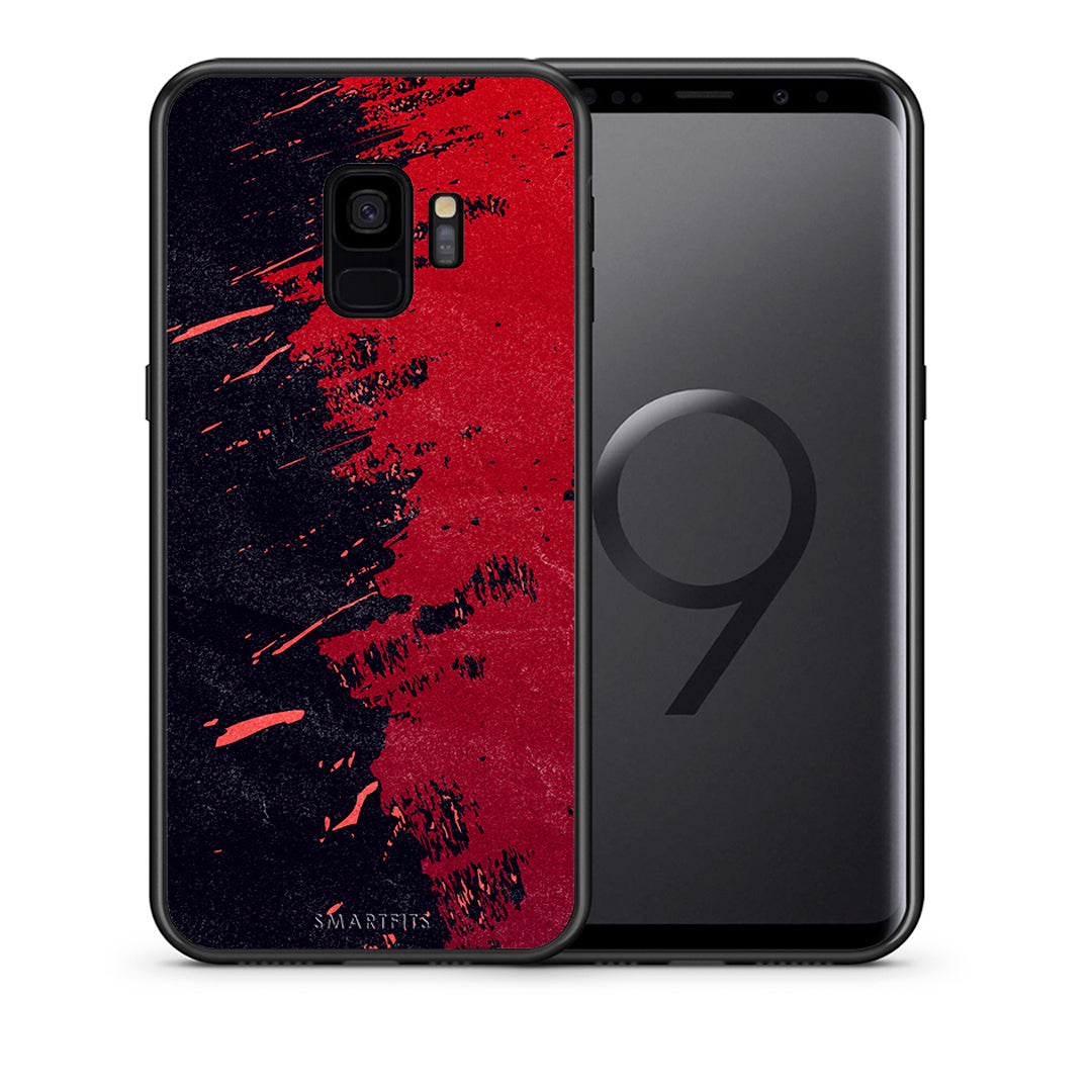 Θήκη Αγίου Βαλεντίνου Samsung S9 Red Paint από τη Smartfits με σχέδιο στο πίσω μέρος και μαύρο περίβλημα | Samsung S9 Red Paint case with colorful back and black bezels