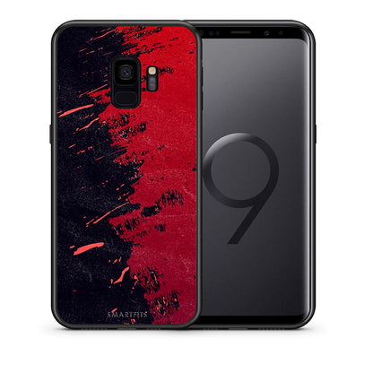 Θήκη Αγίου Βαλεντίνου Samsung S9 Red Paint από τη Smartfits με σχέδιο στο πίσω μέρος και μαύρο περίβλημα | Samsung S9 Red Paint case with colorful back and black bezels